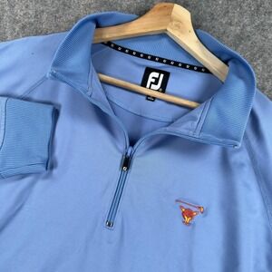 FootJoy Myopia Hunt Club Pullover Mens XL Blue Quarter Zip Long Sleeve Golf